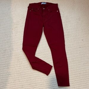 7 For All Mankind Deep Red Skinny Jeans